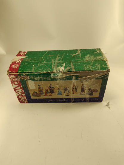Porcelain Nativity Set 12 Piece Figurine for Christmas