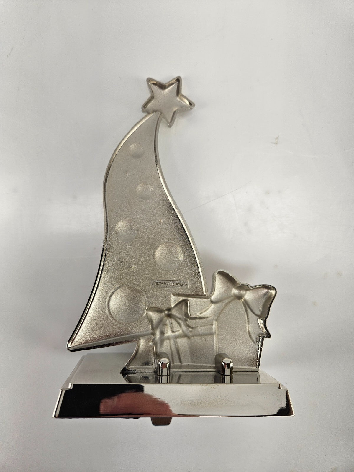 Christmas Tree Stocking Hanger w/ Swarovski Crystals Harvey Lewis Silver