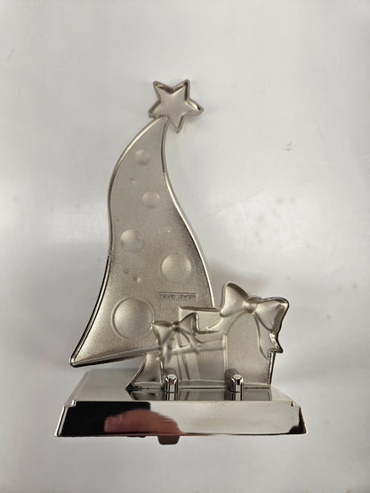 Christmas Tree Stocking Hanger w/ Swarovski Crystals Harvey Lewis Silver