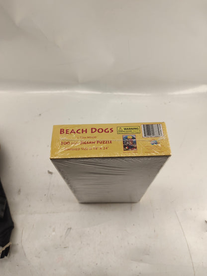 SunsOut 300 pc jigsaw puzzle large format, Beach Dogs
