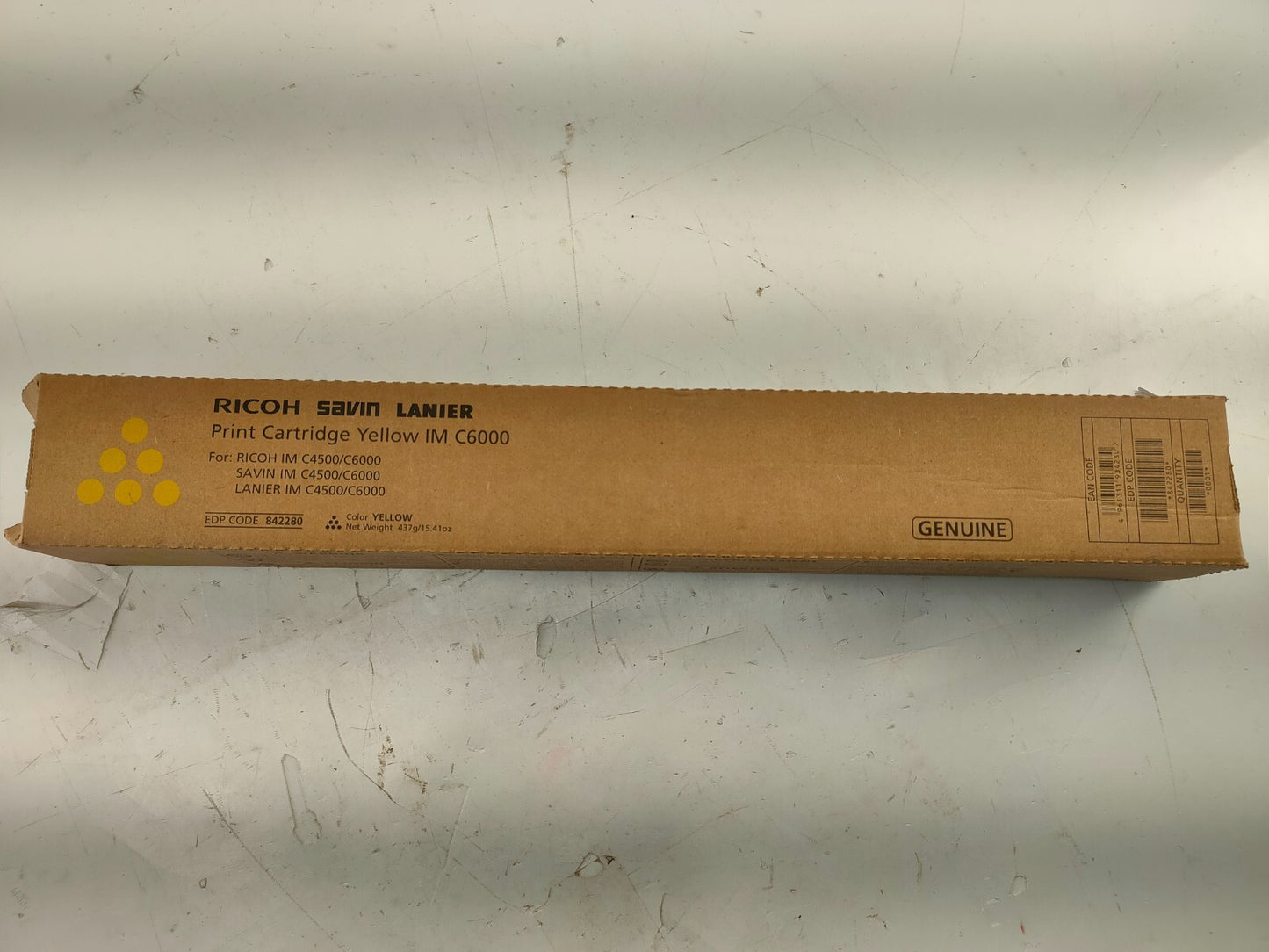Genuine Ricoh IM C6000 YELLOW Print Cartridge EDP Code 842280.