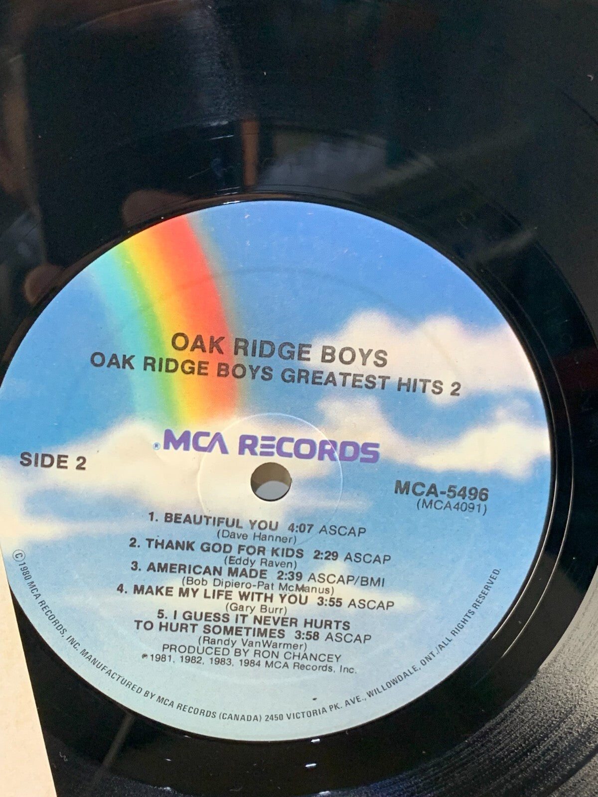 OAK RIDGE BOYS Greatest Hits Vol 2 - 1984 MCA Record MCA 5496 (LP, Vinyl)
