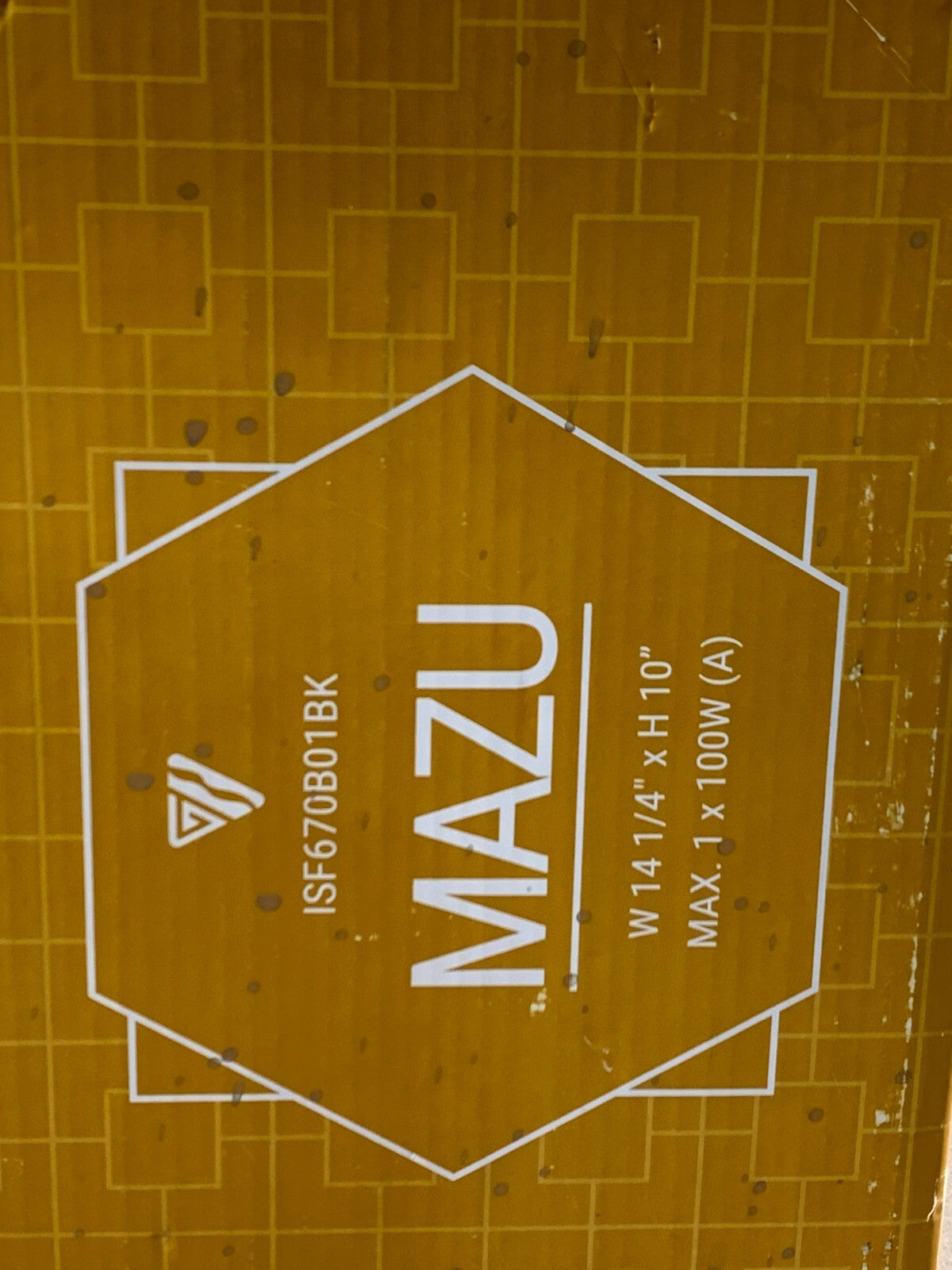 Canarm Mazu ISF670B01BK 1-Light Semi-Flush Mount