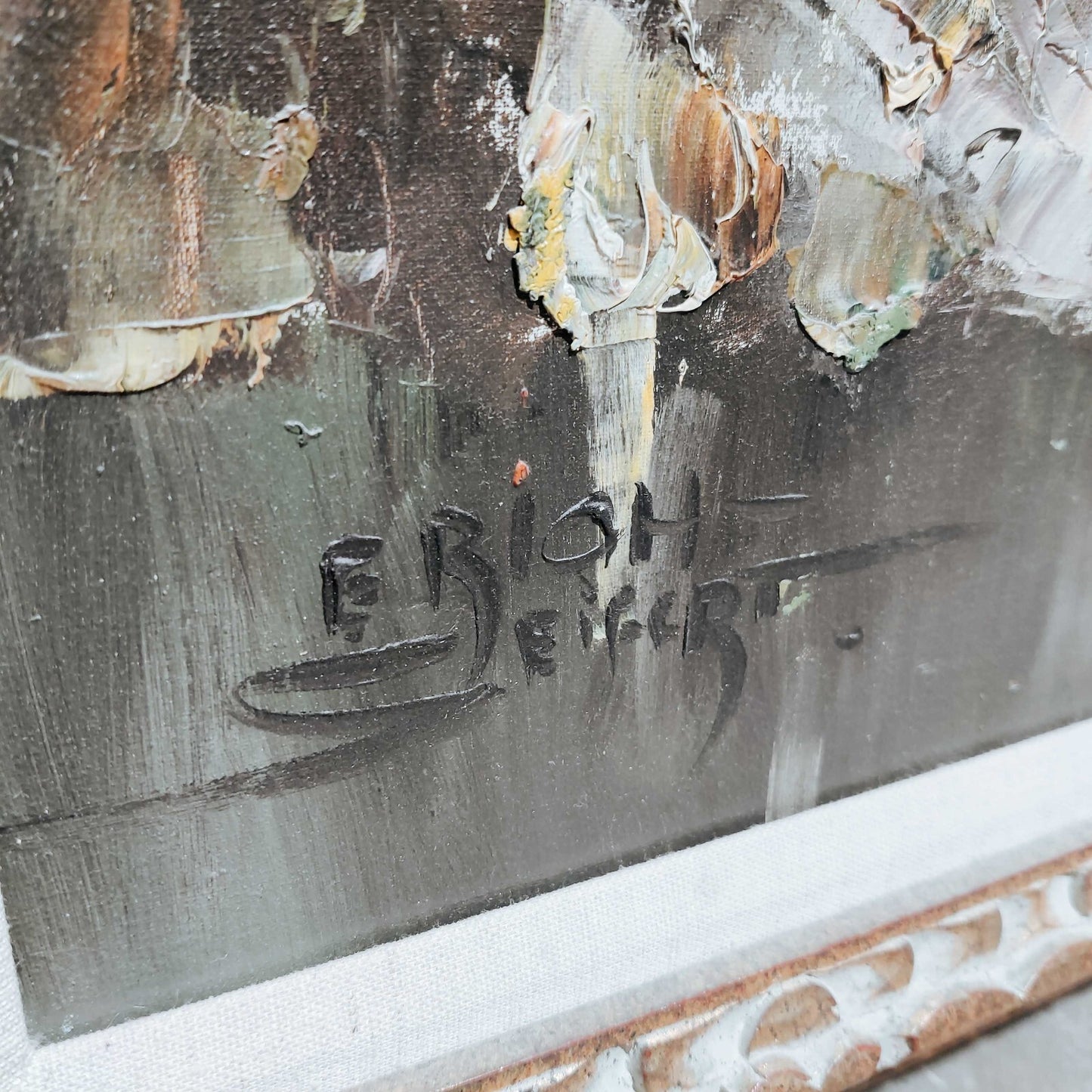 Erich Seifert Signed Landscape Nature Painting Framed 38" x 34"