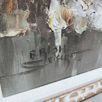 Erich Seifert Signed Landscape Nature Painting Framed 38" x 34"