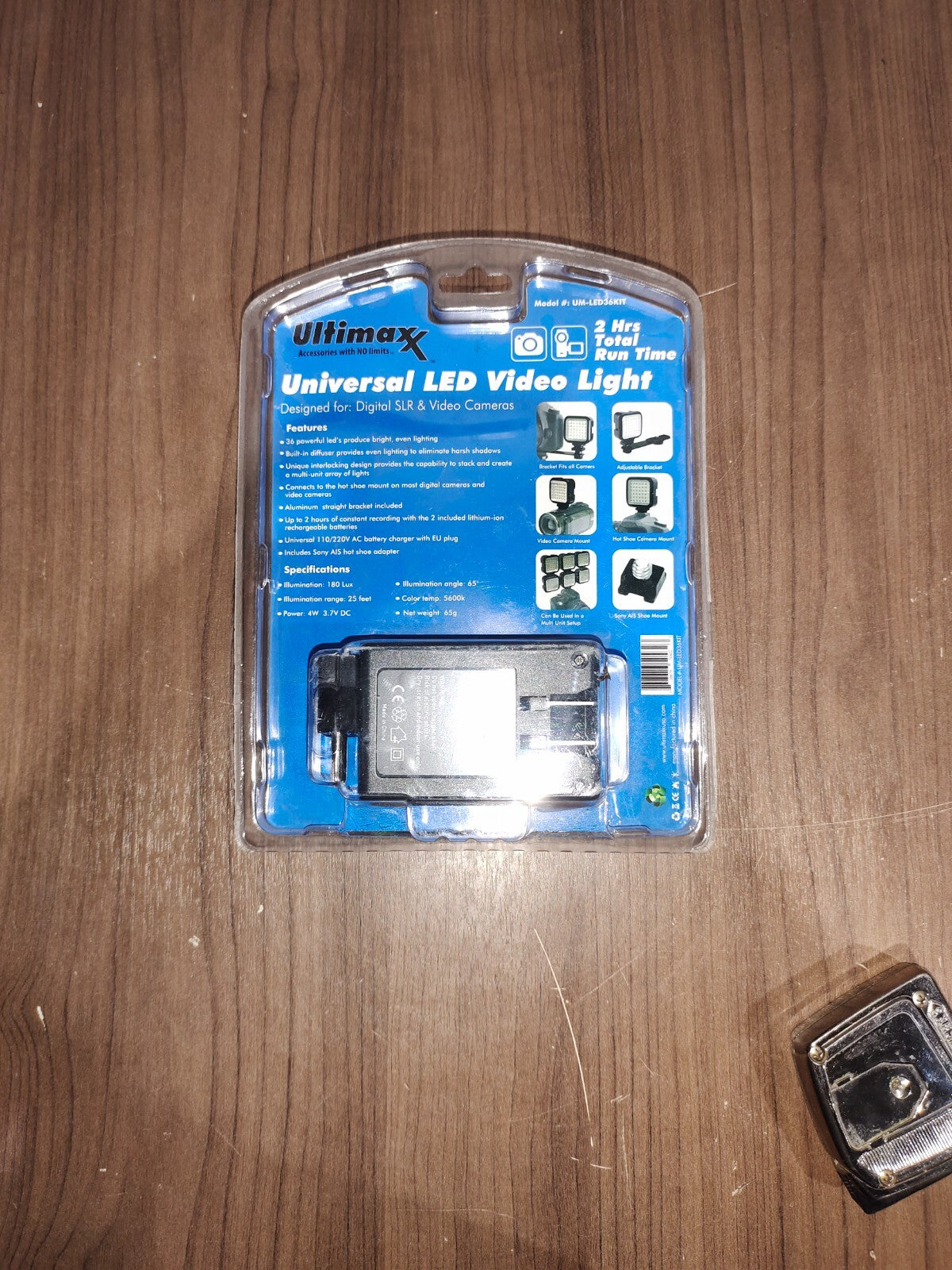 ULTIMAXX Professional Universal LED Video Light Kit with 2 Batteries and Bracket