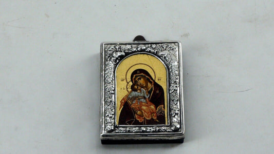 Greek Byzantine Orthodox Silver Tradition Art - Madonna with Child