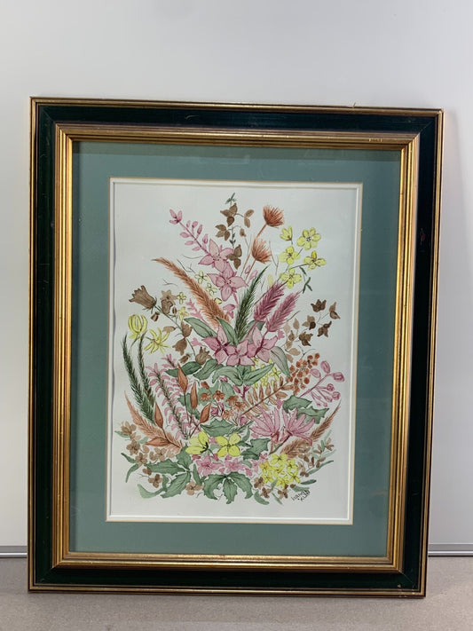 Flower Hand-Colored Botanical Prints by Wanda Klein