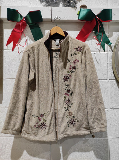 Vintage Northern Reflections Cotton Embroidered Button Cardigan Sweater S