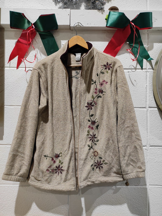 Vintage Northern Reflections Cotton Embroidered Button Cardigan Sweater S