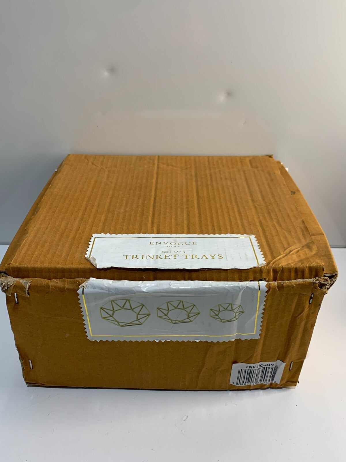 Envogue Home Set of 3 Dots & Dashes Ceramic Trinket Trays 3.5" Diameter