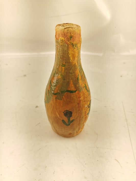 Vintage hade colored wooden vase made in Japan