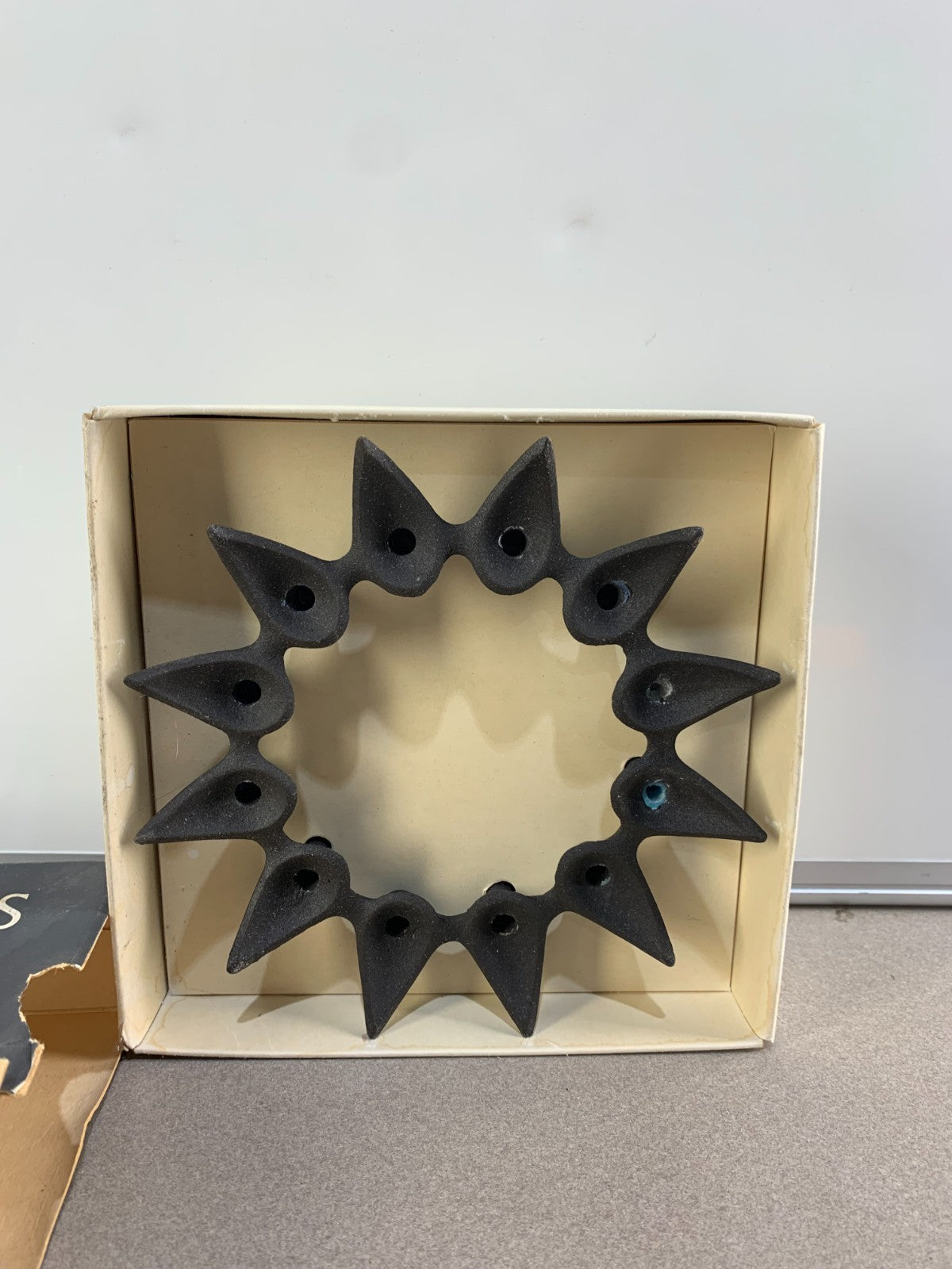 Dansk Designs Cast Iron Starburst Candle Holder by Jens Quistgaard 1970s, w/ Box