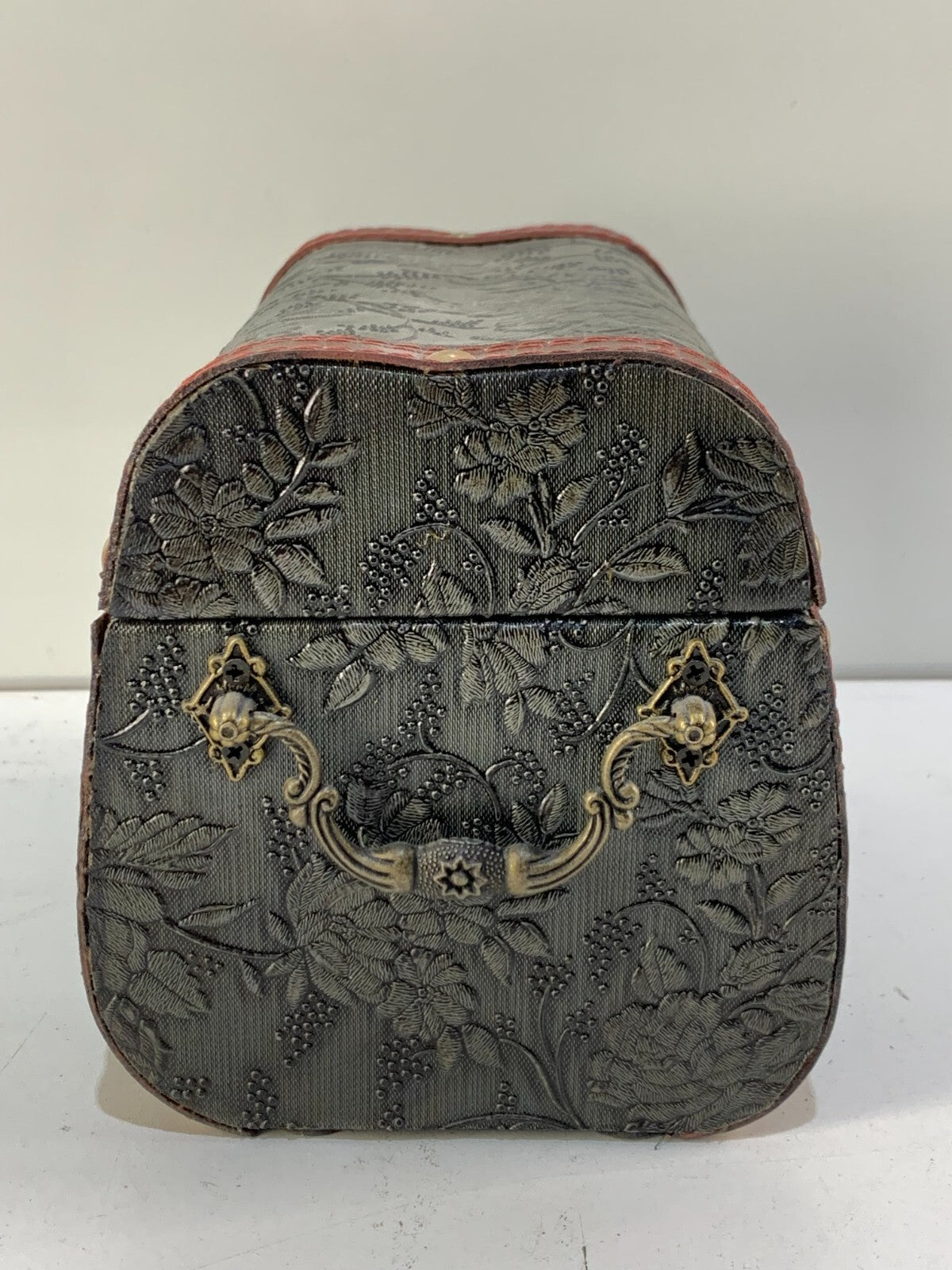 Wooden Storage Box Wrapped in Leather Embossed