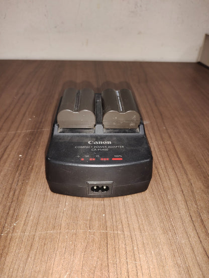 CANON COMPACT POWER ADAPTER CA-PS400 Dual Battery Charger with 2 Battries