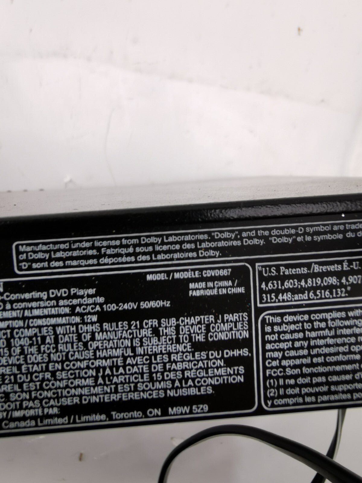 CITIZEN DVD Player Full HD 1080p UPCONVERTING HDMI Compact CDVD667