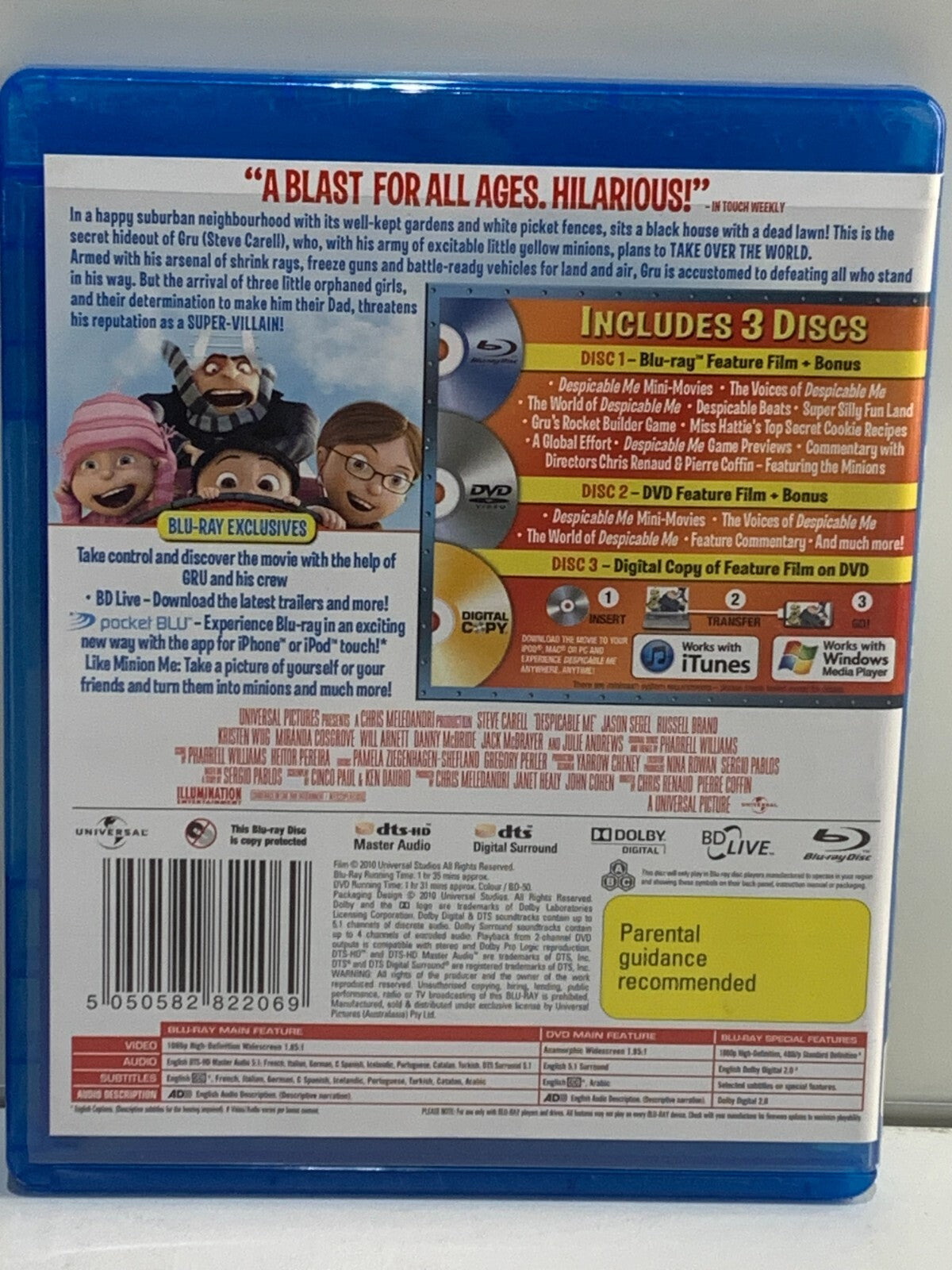 Lot of 2 Blu-Ray Incredibles 2 & DESPICABLE ME