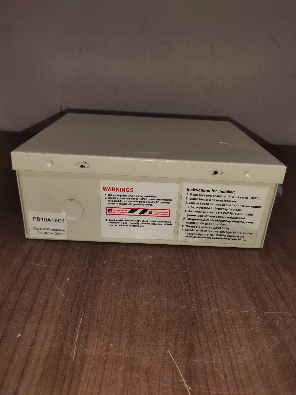 Atrix Power Supply, 18 Channels, 12V DC, 10A, Model: PB10A18D1