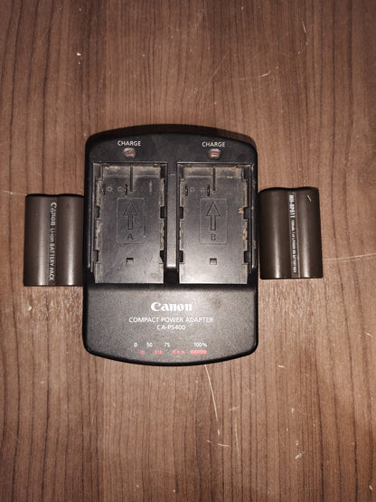 CANON COMPACT POWER ADAPTER CA-PS400 Dual Battery Charger with 2 Battries