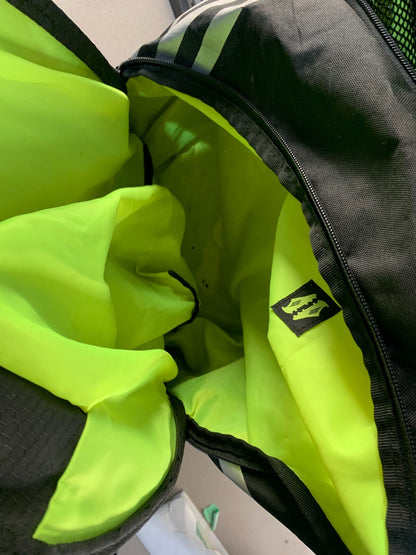 ADIDAS BACKPACK LUGGAGE BAG 40312 LIME GREEN INTERIOR SHOE COMPARTMENT 19" Black