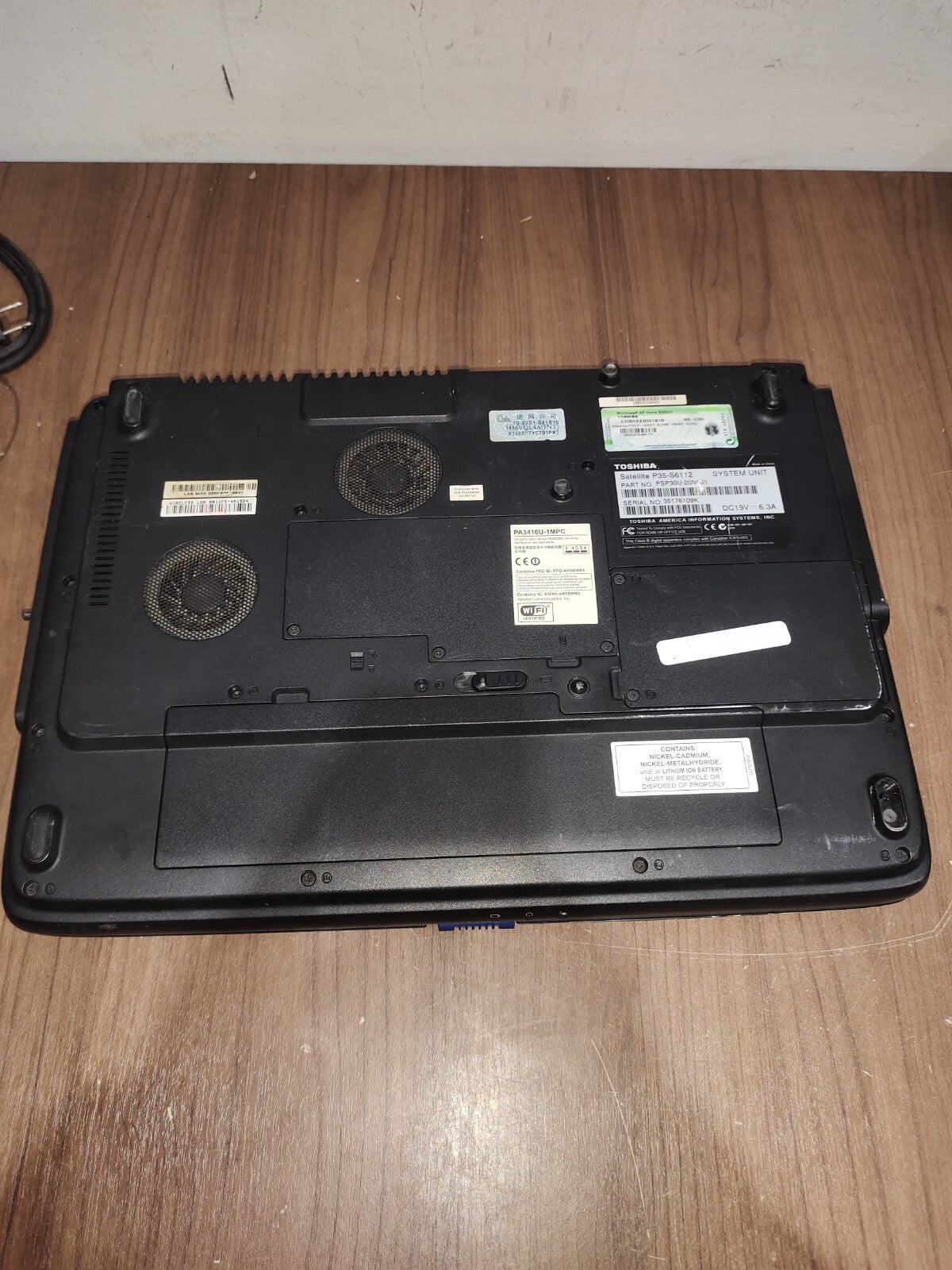 Toshiba Satellite P35-S6112 Pentium 4 384MB RAM 120GB HDD - For Parts