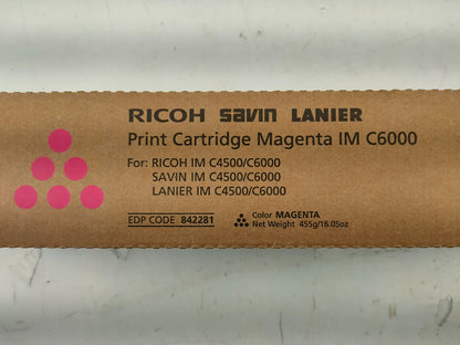 Genuine Ricoh IM C6000 Magenta Print Cartridge EDP Code 842281.