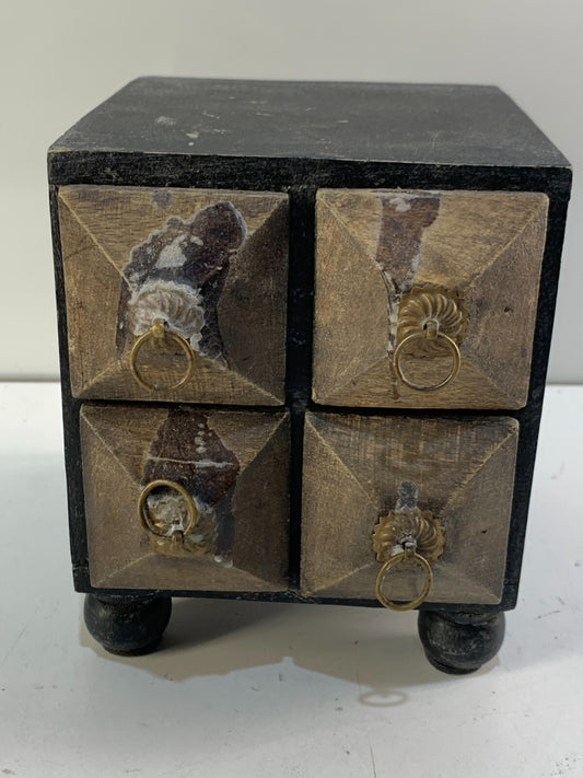 Wooden 4 Drawer Apothecary Decor Rustic Box