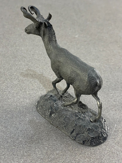 VTG 1976 Franklin Mint Pronghorn Antelope Wildlife North America Series Pewter