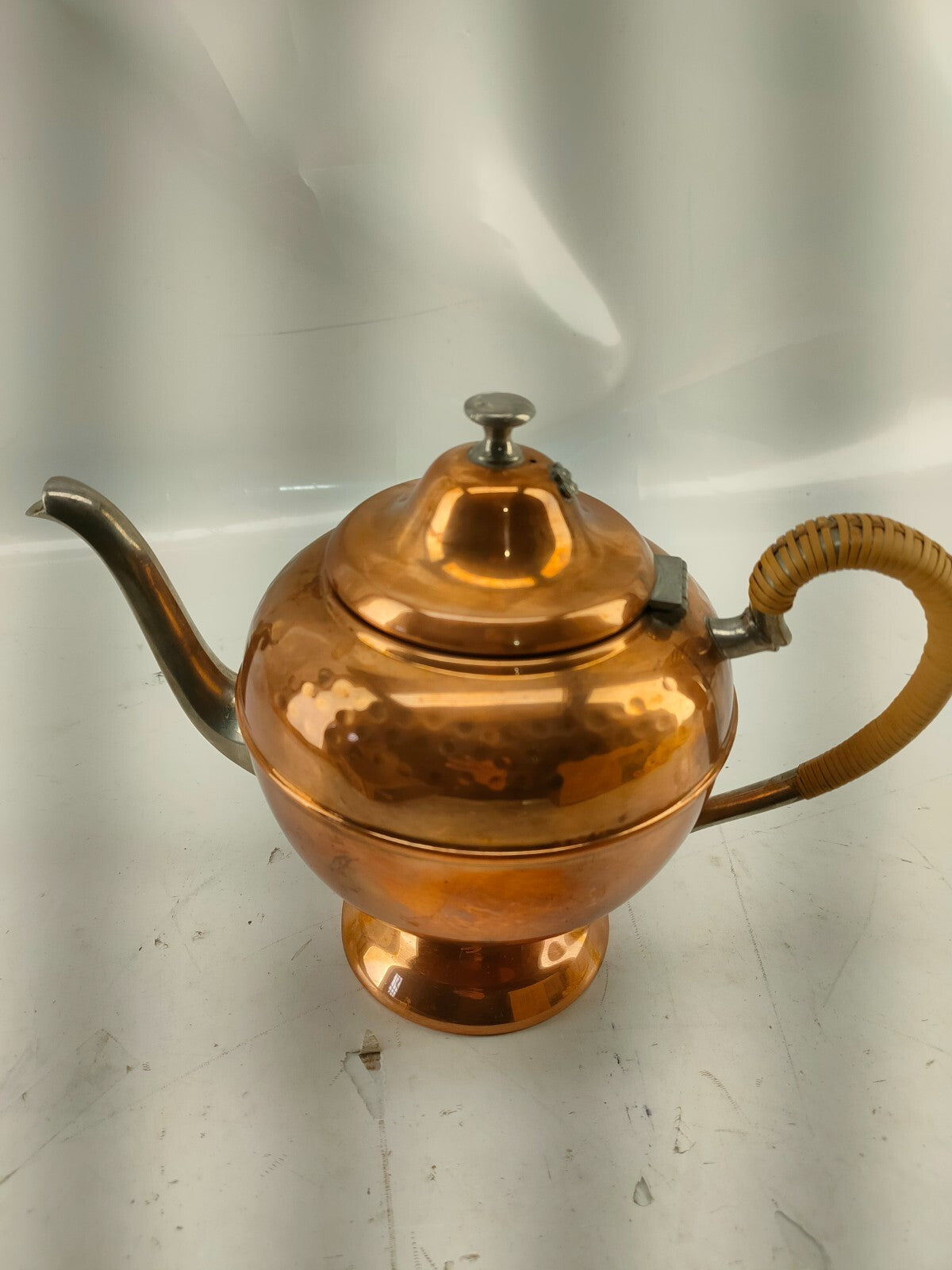 Vintage Flemish Copper TEA Set, Copper Tea pot W/ Matching Creamer & Sugar Bowl