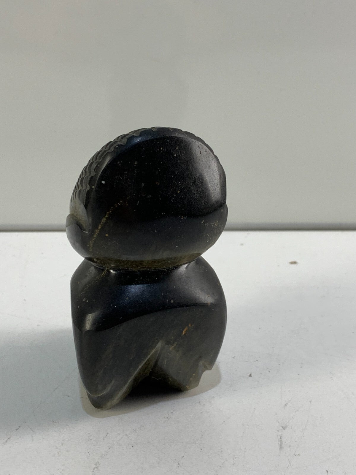 Vintage Carved Stone Tiki or Aztec God | Sparkly Black Obsidian