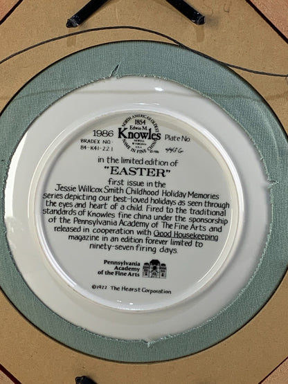 Edwin M. Knowles Fine China 1986 Limited Edition "Easter" Collector Plate Framed