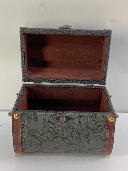 Wooden Storage Box Wrapped in Leather Embossed