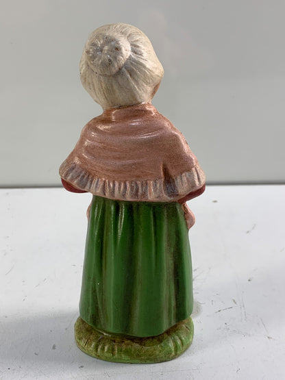 Vintage Ceramic Hand-Painted Old/ Elderly Woman Figurines 1960's