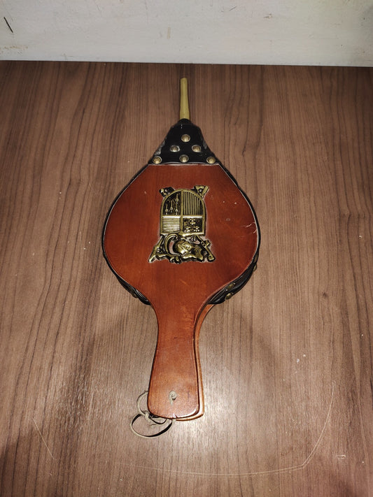 Vintage Wood & Leather Fireplace Bellows - Decorative
