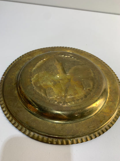 Brass plate Handmade engraved picture with a Arabic palace on it.