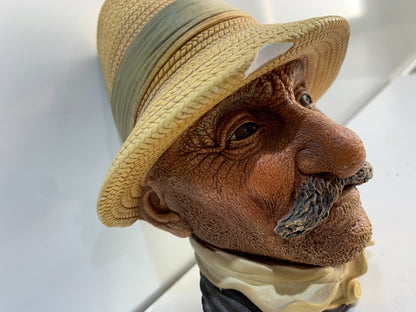 Bosson Legend Chalkware Face Bust Figurine Head England 1971 Rumanian Farmer