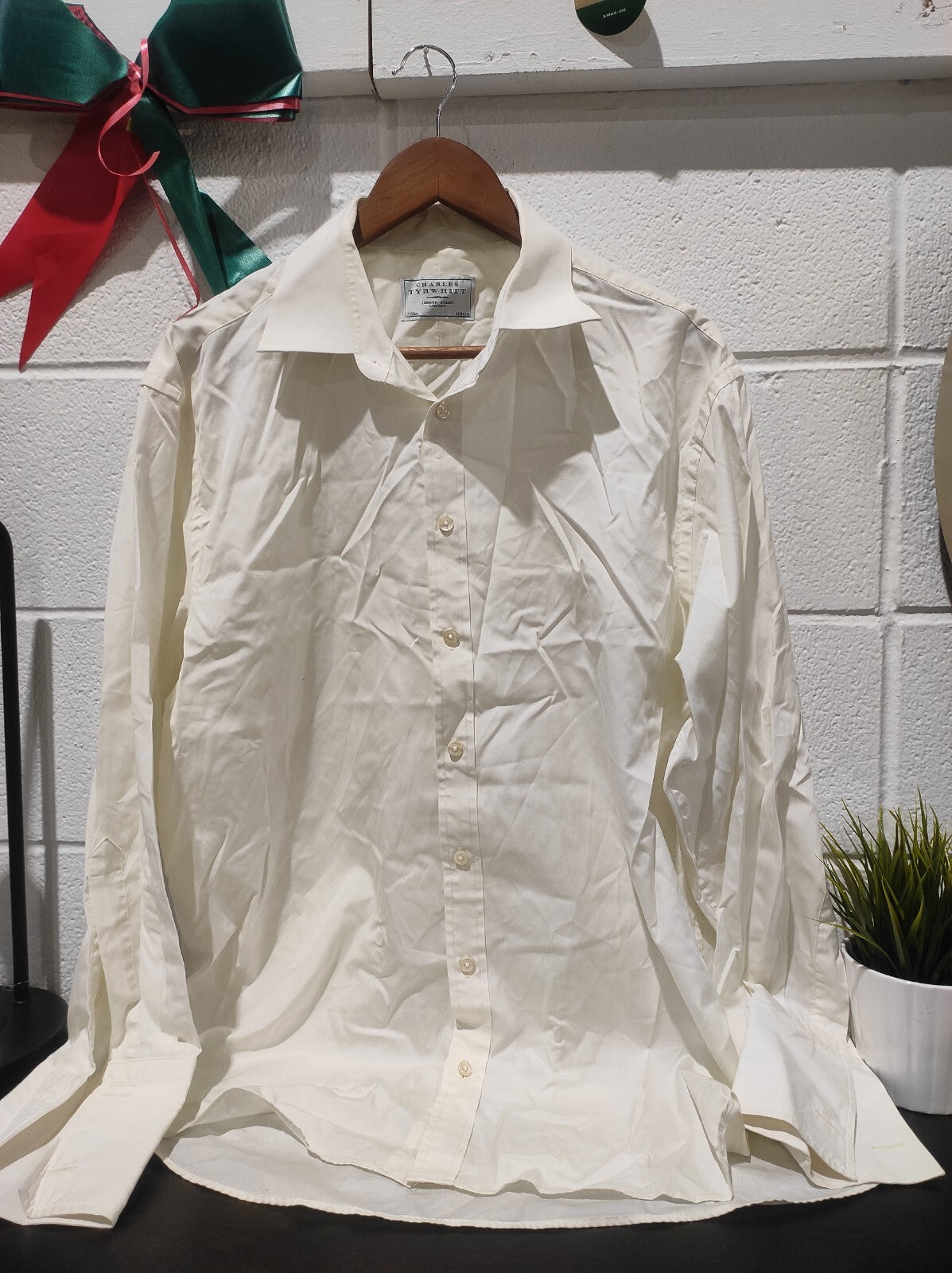 Charles Tyrwhitt Shirt Men's 17/33 in 43/84 cm 100% Cotton Slim Fit