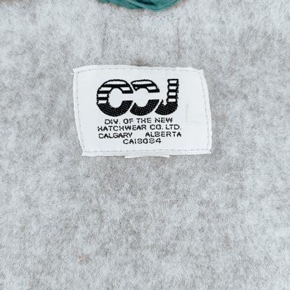 Vintage CCJ Bomber Style Grey and Teal Fleece Men's XL