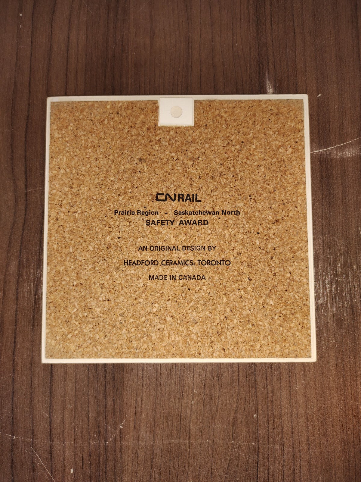 Vintage 1970’s Canadian National Railways Safety Award Ceramic Wall Plaque Train