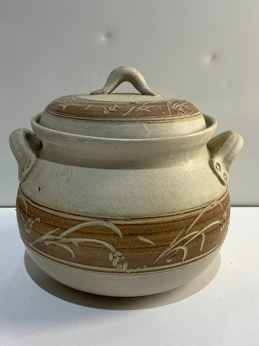 Vintage Beige with Signed Hand Crafted -Stoneware