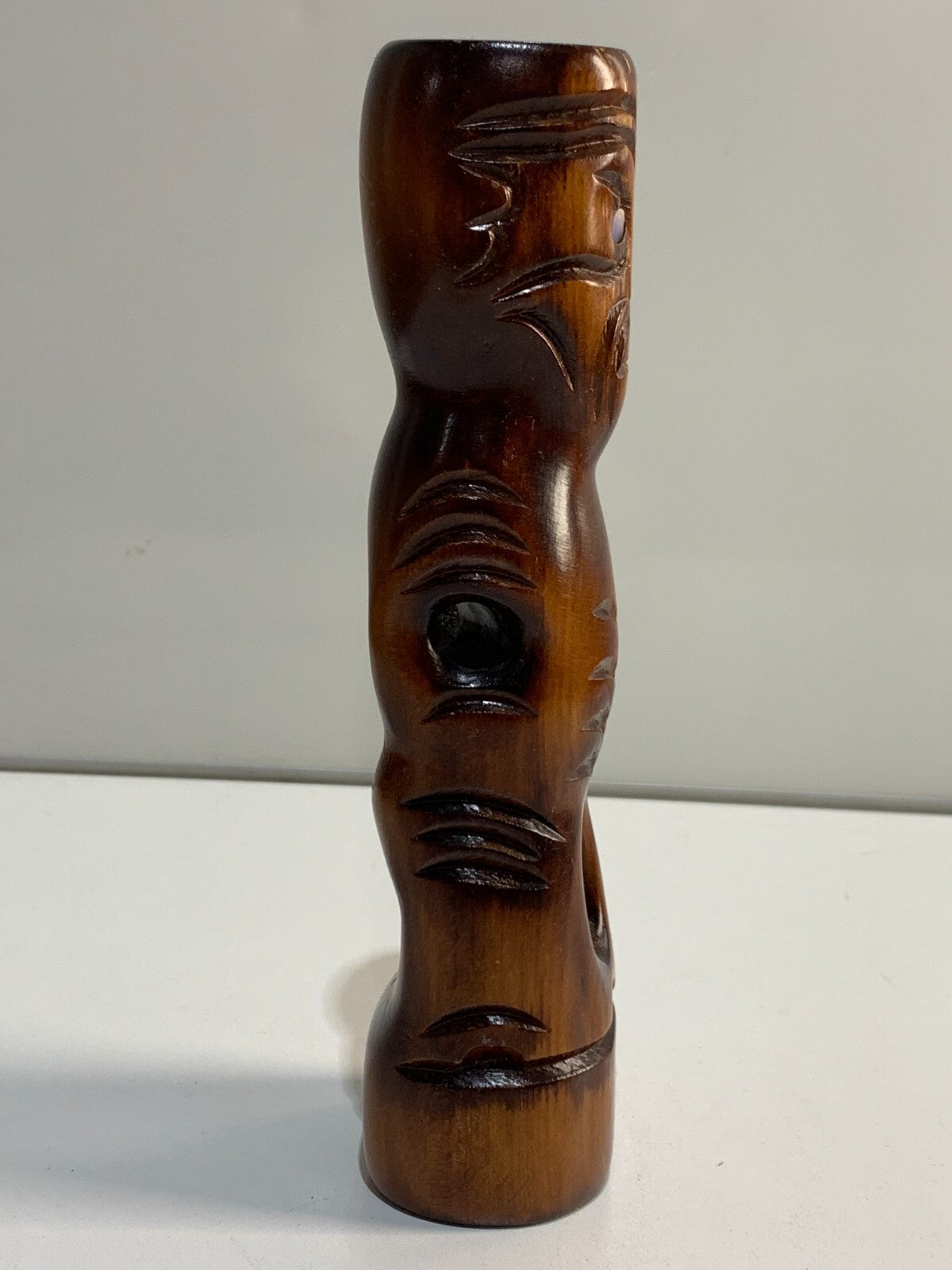 Vintage Carved Wood Tiki Bar Statue Maori New Zealand Polynesian Art