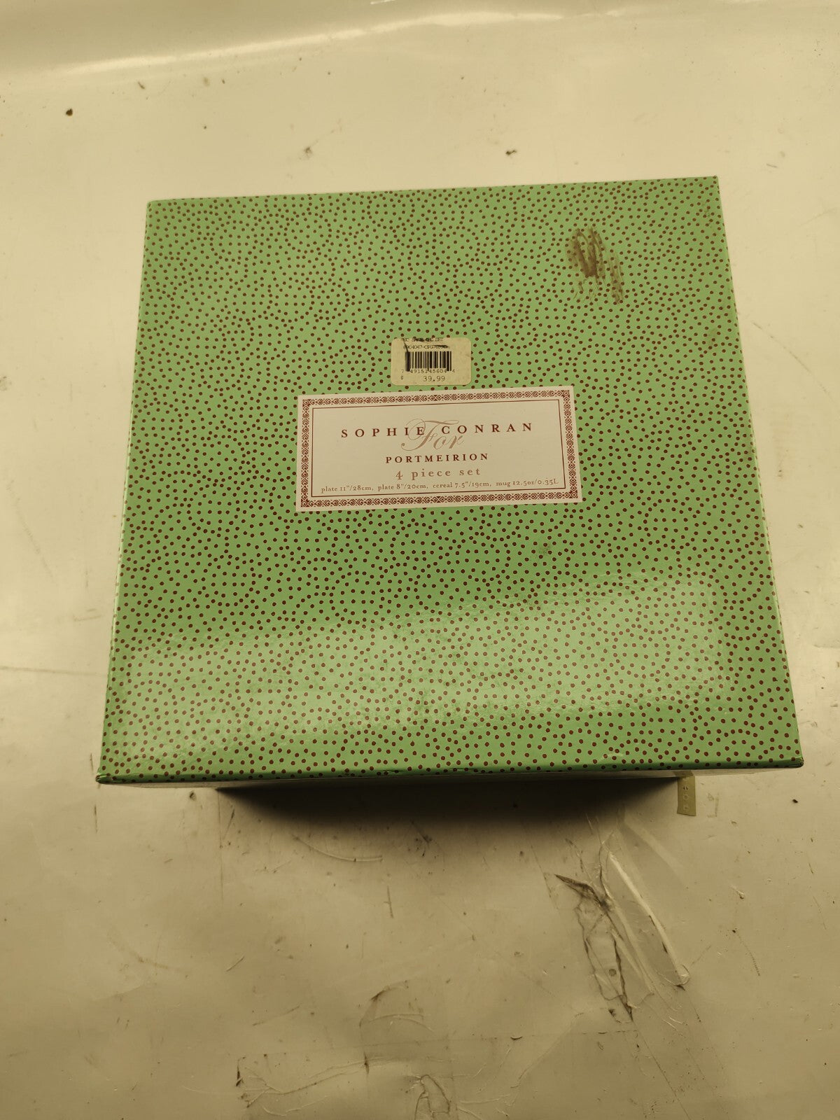 Portmeirion Sophie Conran Porcelain 4 pc. Dinnerware Place Setting in Grey NIB