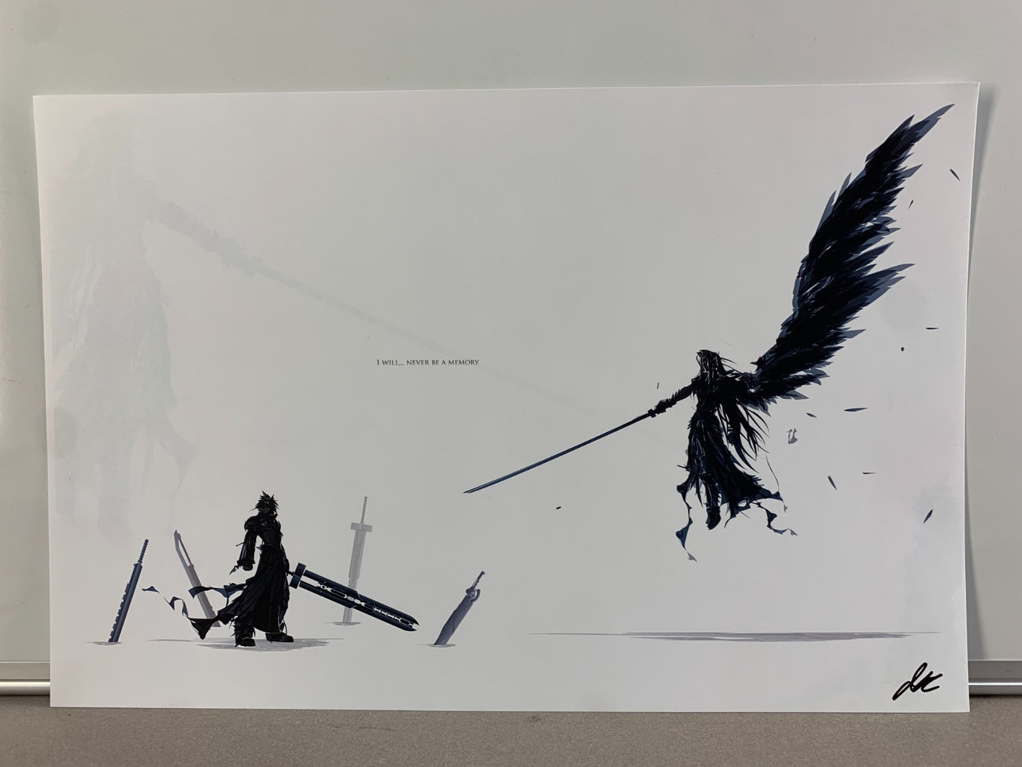 Final Fantasy 7 Sephiroth VS Cloud Art Signed