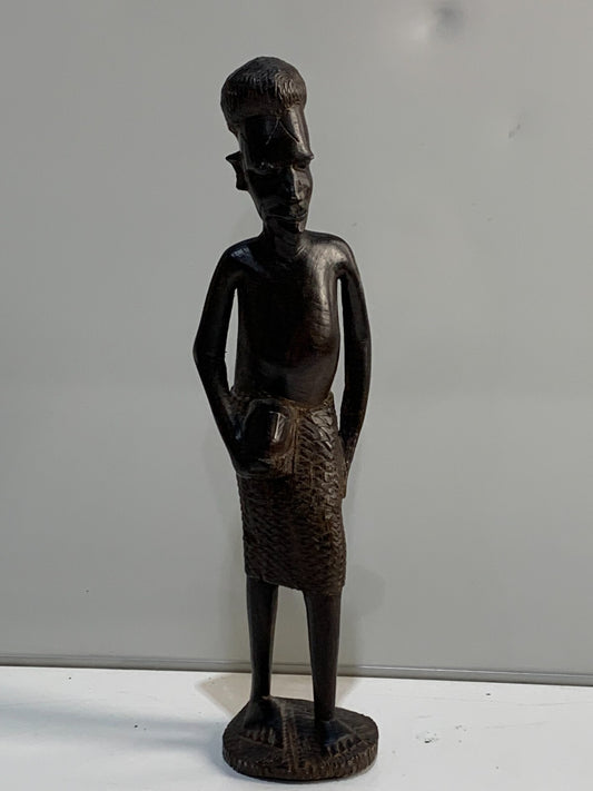 Vintage hand Carved African man figure