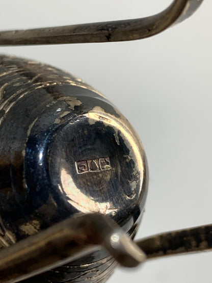 Egyptian solid silver miniature amphora with stand and lid.