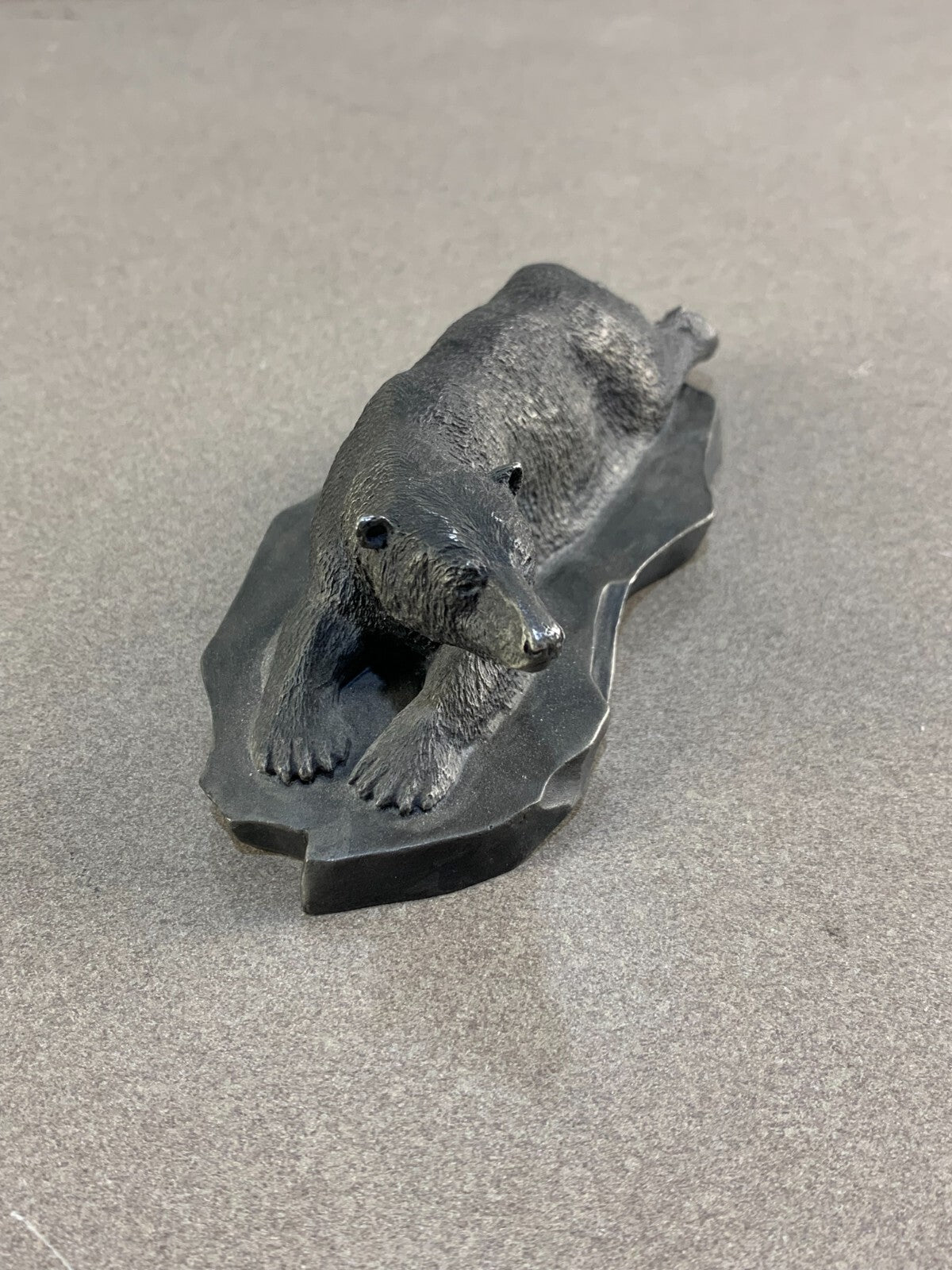 Fine Pewter The Polar Bear by Franklin Mint Signed by Artist R. Berg