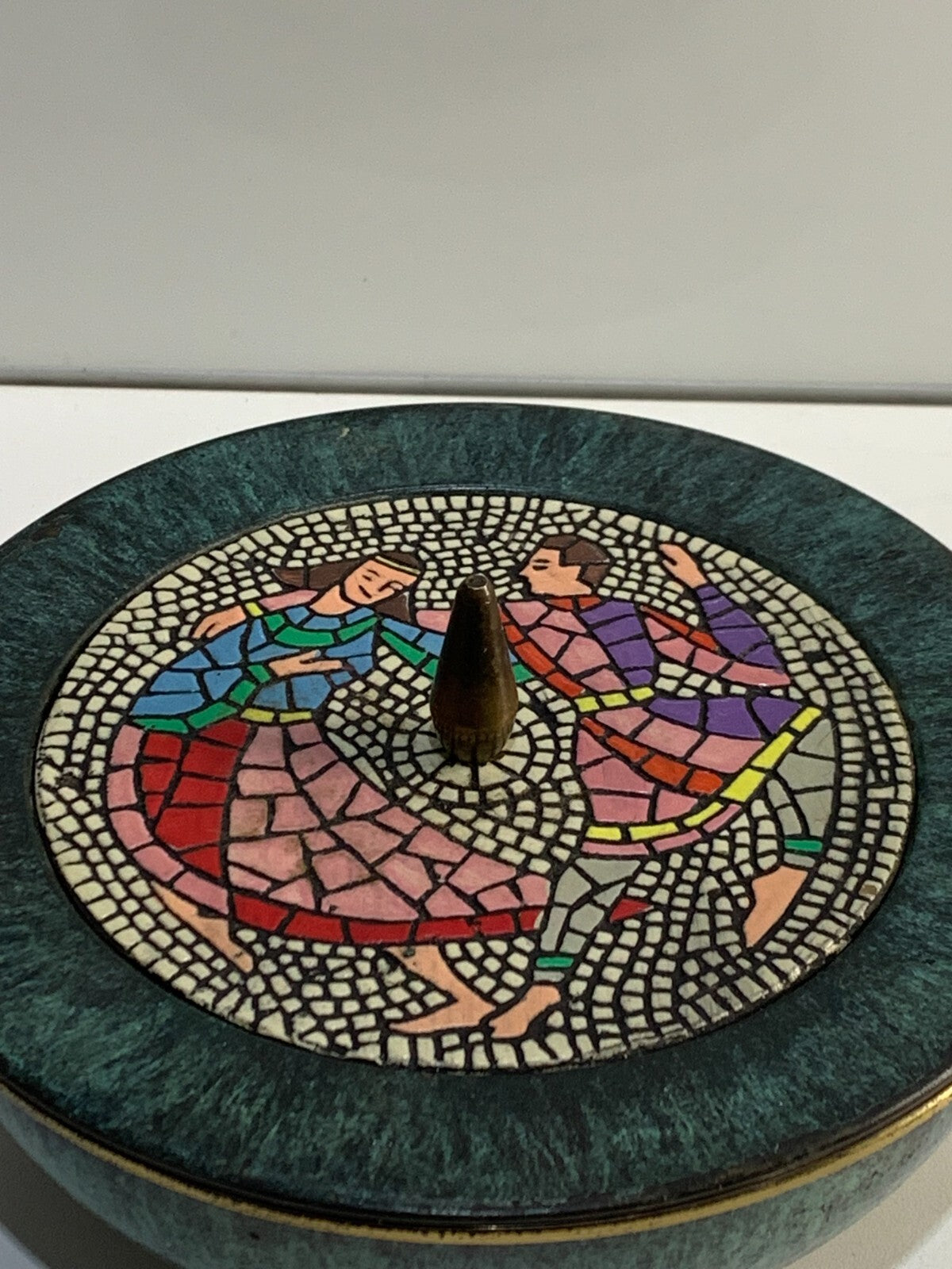 Vintage Dayagi Covered Enameled Brass Bowl