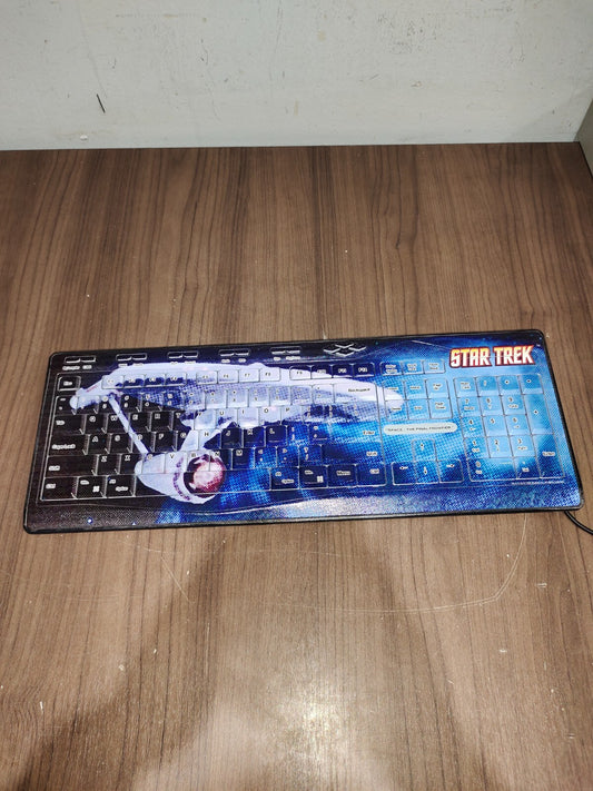 Rare Star Trek - Keyscaper Wired Keyboard Blue Black NCAA TK-501