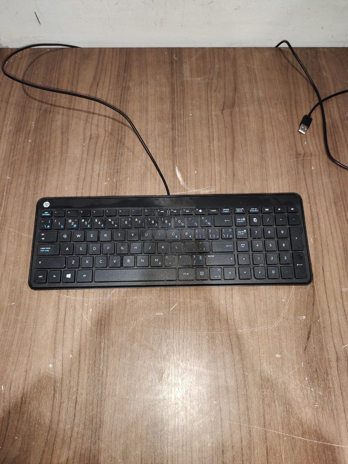 HP SK-2028 Galeras Wired Slim USB Qwerty Keyboard 801526-001 - Model - KBAH21