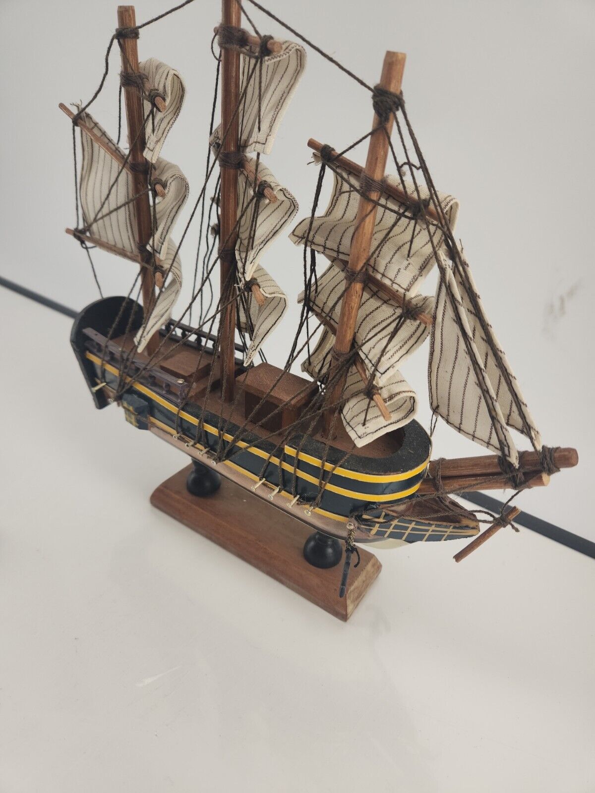 Handmade Wooden Model Ship - Nautical Elegance for Display